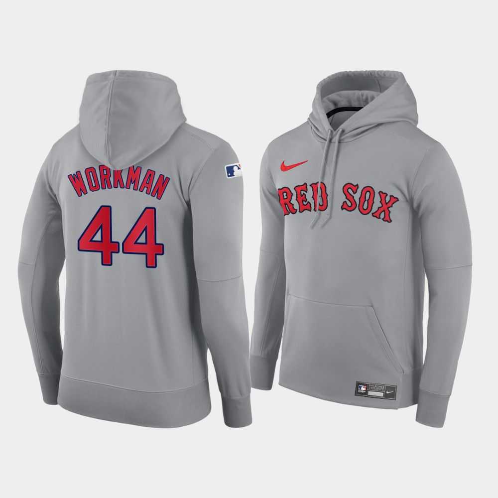 Men Boston Red Sox 44 Workman gray road hoodie 2021 MLB Nike Jerseys